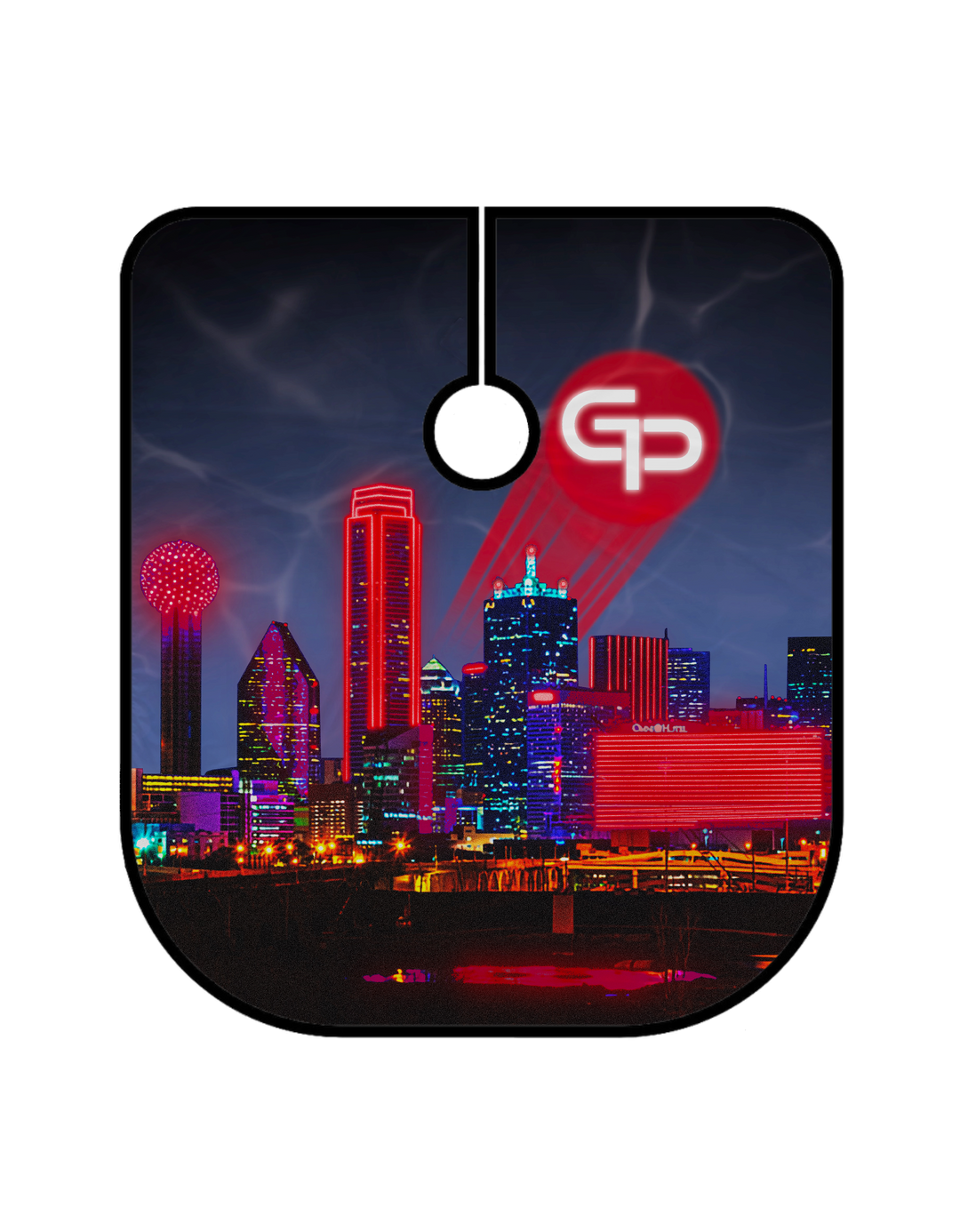 Red Dallas Skyline Barber Cape