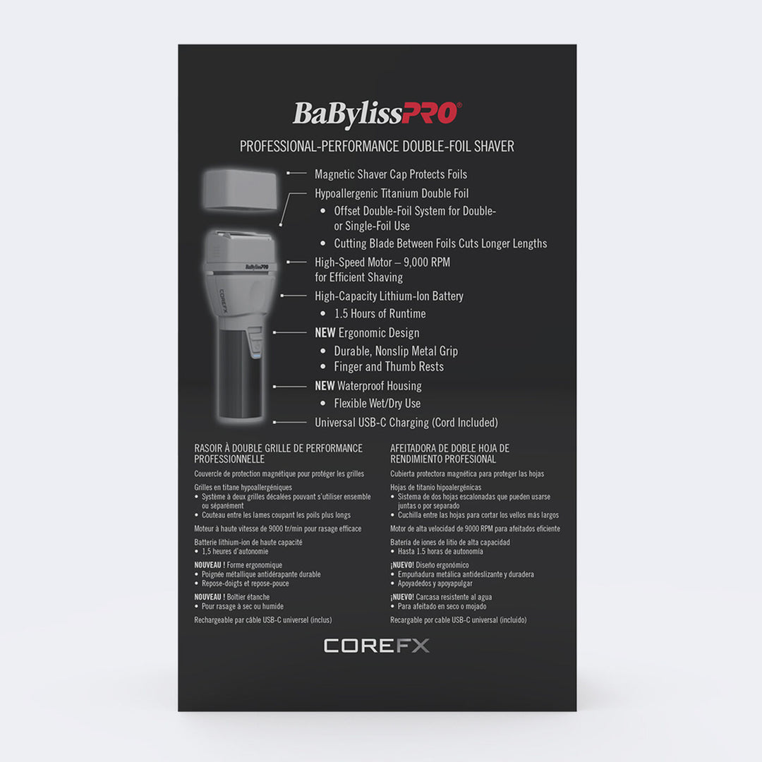 BaBylissPRO® COREFX Double-Foil Shaver