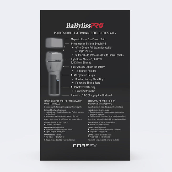 BaBylissPRO® COREFX Double-Foil Shaver